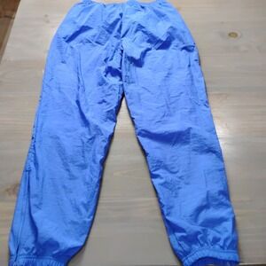 Vintage 90s Reebok Joggers Mens L Blue Classic Logo Lined Pants Zipper Ankle